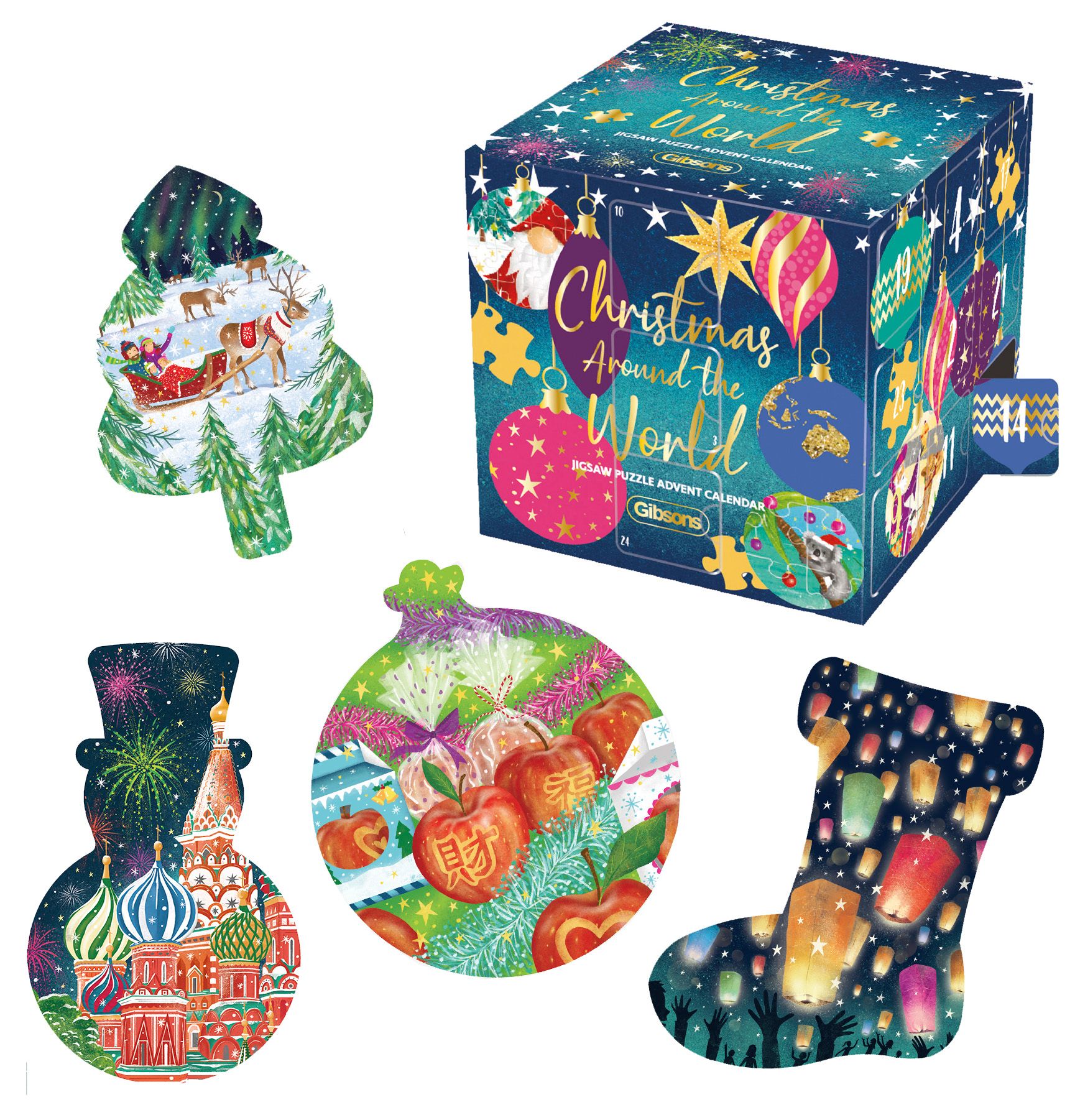 G9506 Gibsons Christmas Around The World Puzzle Calendrier De LAvent 